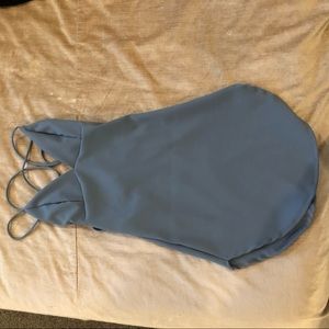 Blue strapped mini dress
